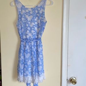 Disney Blue and white floral mini dress S